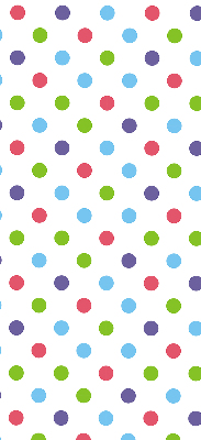 Modern roller blind con diseño de puntos de colores