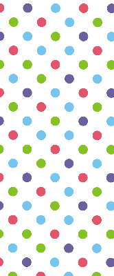 Modern roller blind con diseño de puntos de colores