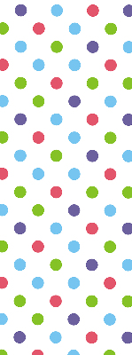 Modern roller blind con diseño de puntos de colores