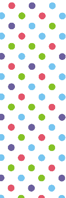 Modern roller blind con diseño de puntos de colores