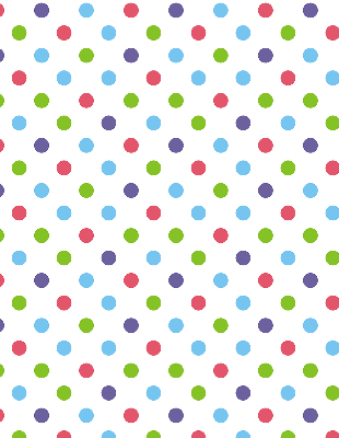 Modern roller blind con diseño de puntos de colores