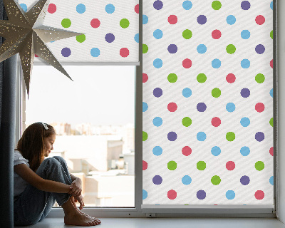 Modern roller blind con diseño de puntos de colores