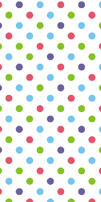 Modern roller blind con diseño de puntos de colores