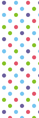 Modern roller blind con diseño de puntos de colores