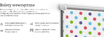 Modern roller blind con diseño de puntos de colores