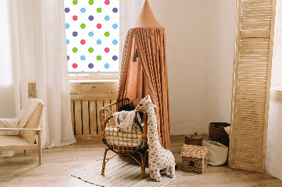Modern roller blind con diseño de puntos de colores