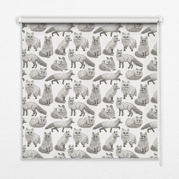 Modern roller blind con estampado de zorros grises