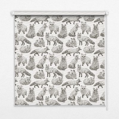 Modern roller blind con estampado de zorros grises