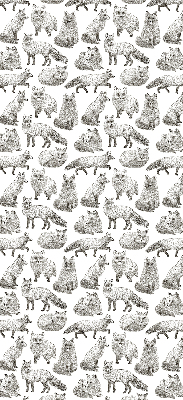 Modern roller blind con estampado de zorros grises