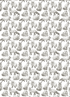 Modern roller blind con estampado de zorros grises
