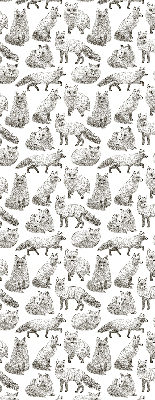 Modern roller blind con estampado de zorros grises