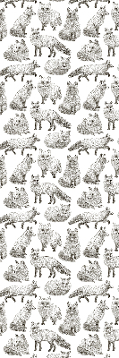 Modern roller blind con estampado de zorros grises