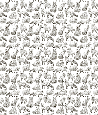 Modern roller blind con estampado de zorros grises