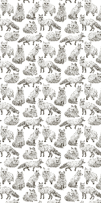 Modern roller blind con estampado de zorros grises