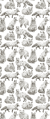 Modern roller blind con estampado de zorros grises