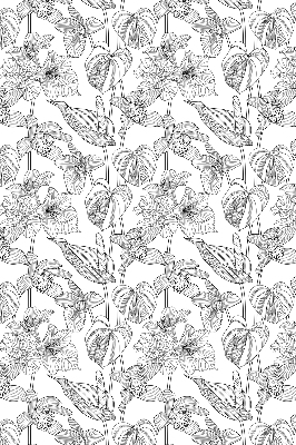 Estor enrollable con estampado de flores dibujadas