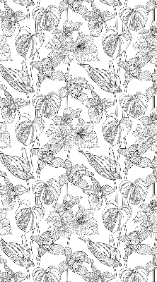 Estor enrollable con estampado de flores dibujadas