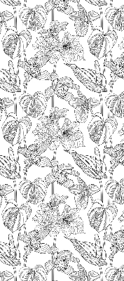 Estor enrollable con estampado de flores dibujadas