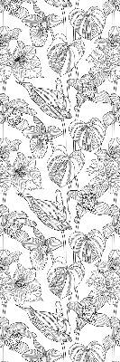 Estor enrollable con estampado de flores dibujadas