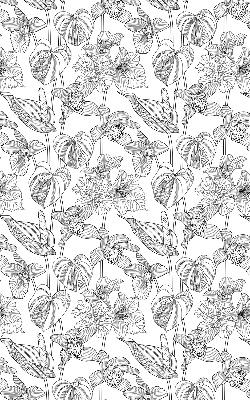 Estor enrollable con estampado de flores dibujadas
