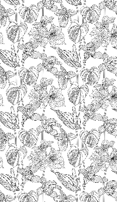 Estor enrollable con estampado de flores dibujadas