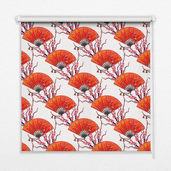 Modern roller blind con tejido rojo para ventanas