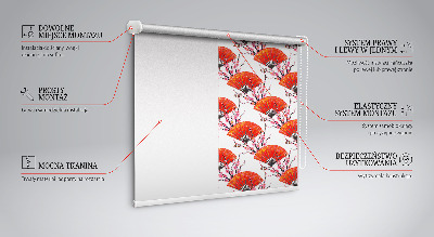 Modern roller blind con tejido rojo para ventanas