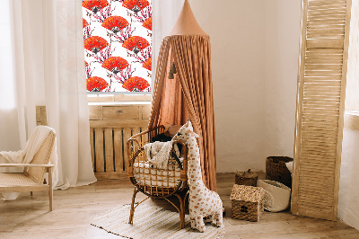 Modern roller blind con tejido rojo para ventanas