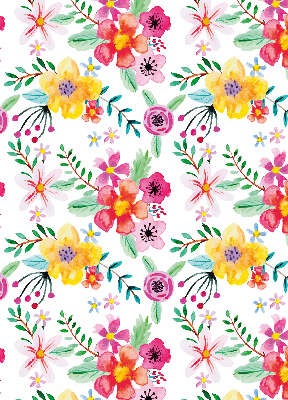 Estor enrollable para ventana con estampado de flores pintadas