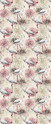 Estor enrollable con diseño de flamencos blancos