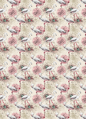 Estor enrollable con diseño de flamencos blancos