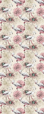 Estor enrollable con diseño de flamencos blancos