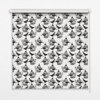 Modern roller blind con estampado de cuervos negros