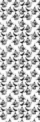 Modern roller blind con estampado de cuervos negros