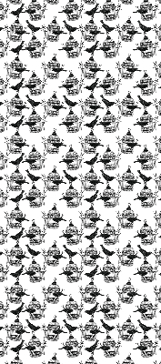 Modern roller blind con estampado de cuervos negros