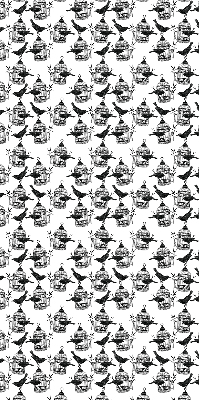 Modern roller blind con estampado de cuervos negros