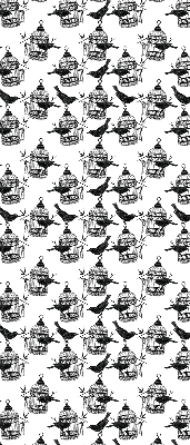 Modern roller blind con estampado de cuervos negros