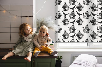 Modern roller blind con estampado de cuervos negros