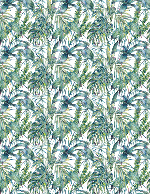 Estor enrollable con estampado de hojas tropicales