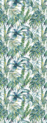 Estor enrollable con estampado de hojas tropicales