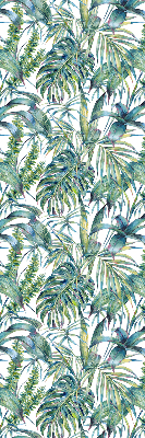 Estor enrollable con estampado de hojas tropicales