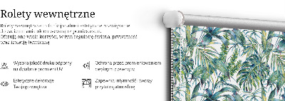 Estor enrollable con estampado de hojas tropicales