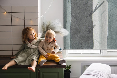 Modern roller blind con estampado de árboles