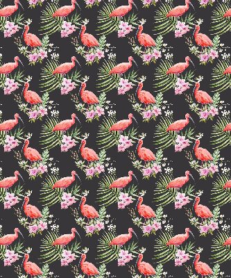 Estor enrollable para ventana con estampado de flamencos entre plantas