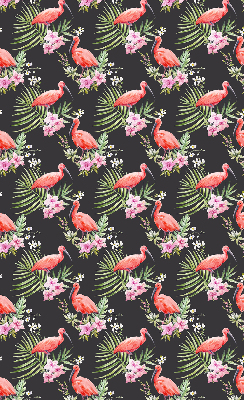 Estor enrollable para ventana con estampado de flamencos entre plantas