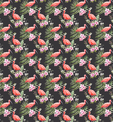 Estor enrollable para ventana con estampado de flamencos entre plantas