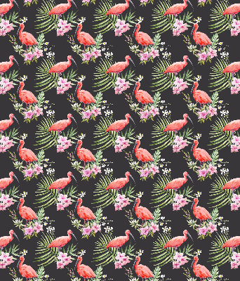 Estor enrollable para ventana con estampado de flamencos entre plantas