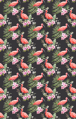Estor enrollable para ventana con estampado de flamencos entre plantas