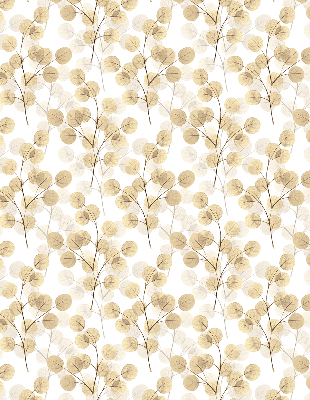 Modern roller blind con un estampado de ramas en tonos amarillos
