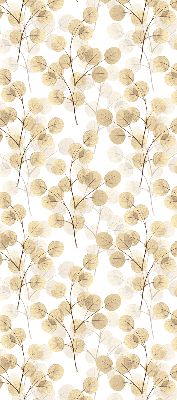 Modern roller blind con un estampado de ramas en tonos amarillos